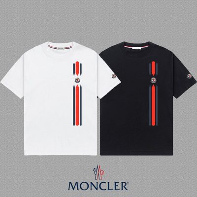 Moncler embroidered tricolor logo cotton T-shirt — 3