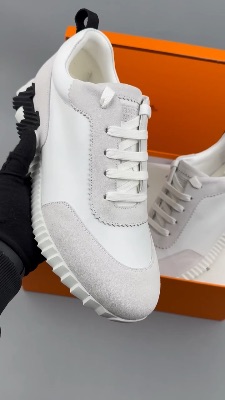Hermès Bouncing sneakers in white and gray — 5