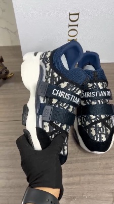 Dior D-Wander Sneakers in Deep Blue Oblique technical fabric — 5
