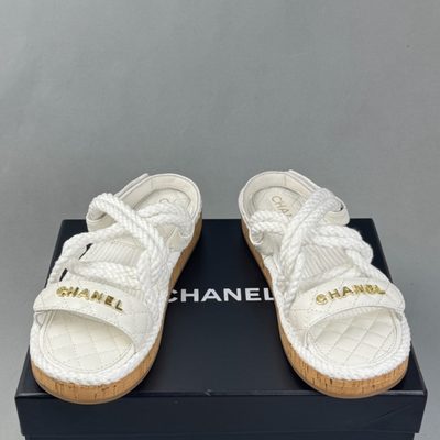 Chanel Cord Lambskin Dad Sandals — 3