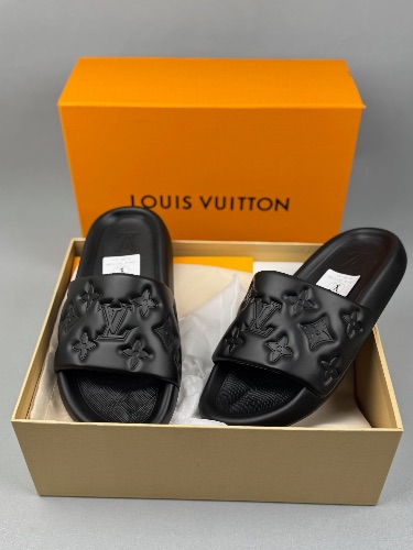 Louis Vuitton Waterfront Mules in black rubber