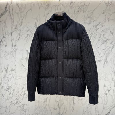 Moncler cable-knit down jacket — 7