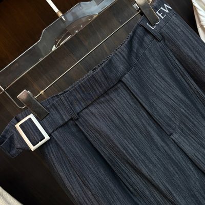 Loewe Anagram Embroidered Denim Shirt paired with matching wide-leg denim trousers — 9