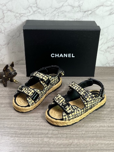 Chanel Tweed Dad Sandals — 4