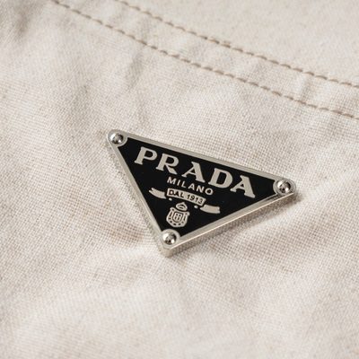 Prada beige cotton and linen chambray shirt — 6