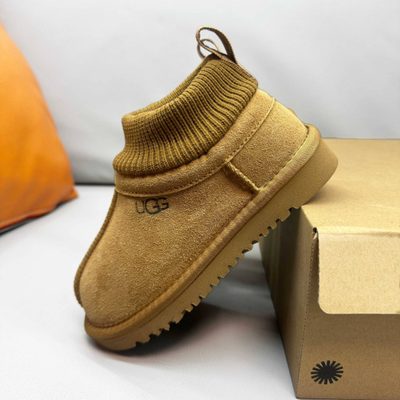 UGG Kids' Stretch-Cuff Suede Snug Boots — 5