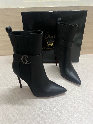 Christian Louboutin black leather CL Chelsea ankle boots — 4