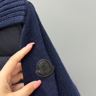 Moncler Wool & Cashmere Blend Padded Zip-Up Cardigan — 5