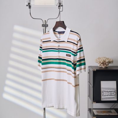 Louis Vuitton Striped Textured Short-Sleeved Polo Shirt — 3