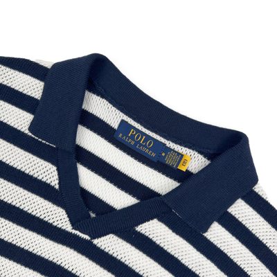 Ralph Lauren Striped Pointelle-Ribbed Polo Shirt — 3