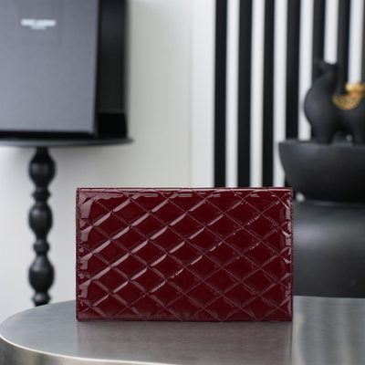 Saint Laurent Paris Matelassé Patent-Leather Clutch — 5