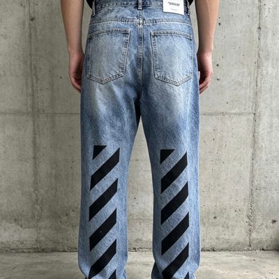 Off-White Men's Diag Relaxed Straight Leg Jeans — 3