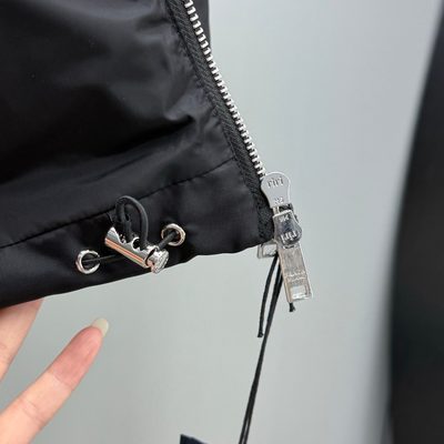 Prada Re-Nylon Belted Hooded Short Puffer Jacket — 5