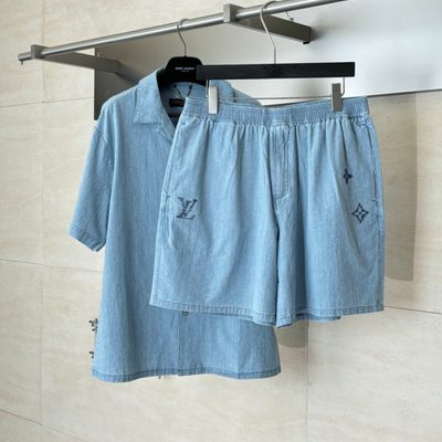 Louis Vuitton Embroidered Signature Chambray Shorts — 4