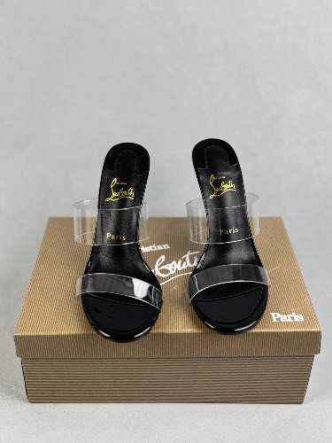 Christian Louboutin Just Nothing 85 PVC mules in blac — 3
