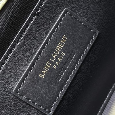 Saint Laurent grey grain de poudre textured leather envelope chain bag — 9