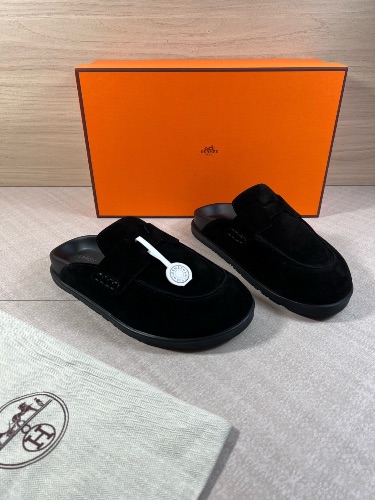 Hermès Go Mules in black suede — 4