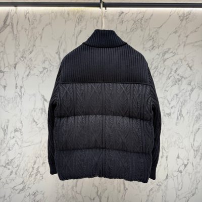Moncler cable-knit down jacket — 3