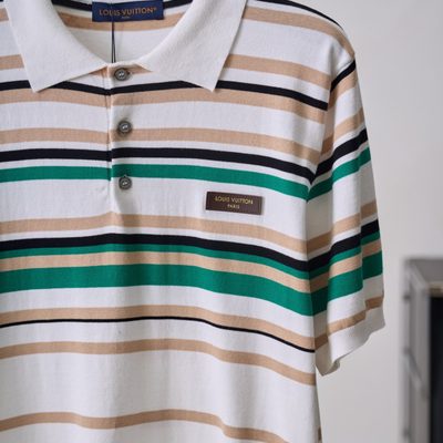 Louis Vuitton Striped Textured Short-Sleeved Polo Shirt — 6