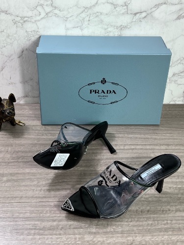 Prada Logo PVC heels