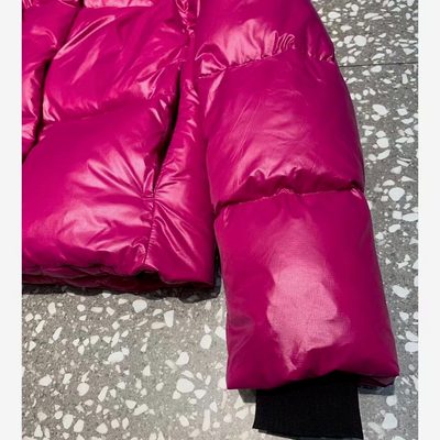 Canada Goose hot pink, quilted, cropped puffer jacket — 10