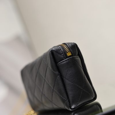 Saint Laurent Cassandre Bijou quilted textured-leather pouch — 9