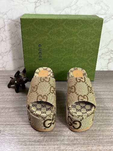 Gucci Angelina Maxi GG platform slide sandals — 3