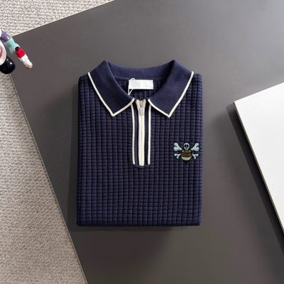 Dior knitted zip-up polo sweater — 8