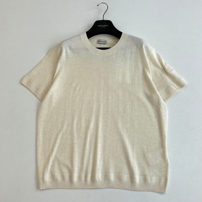 Moncler off-white knitted short-sleeve top — 3