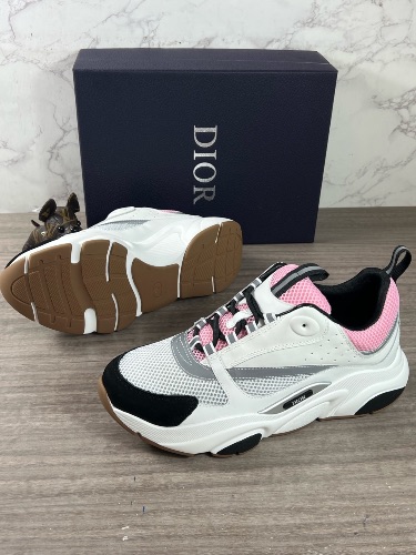 Dior B22 trainers in a white, grey, and pale pink colorway