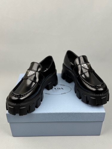 Prada Monolith brushed leather loafers — 4