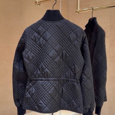 Burberry Micro Check-Stitch Nylon Wakerley Jacket — 6