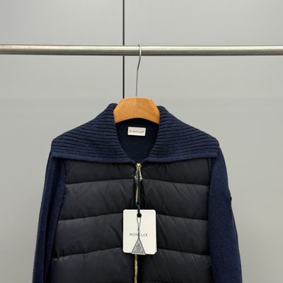 Moncler Wool & Cashmere Blend Padded Zip-Up Cardigan — 3