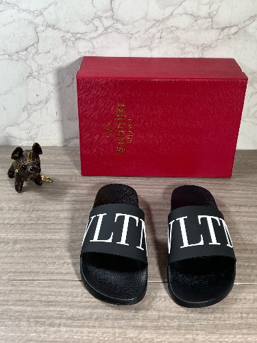 Valentino Garavani black PVC slide sandals — 3