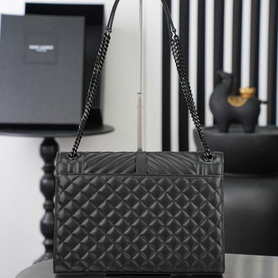 Saint Laurent So Black Mixed Matelassé Envelope Bag — 5