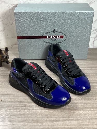 Prada America's Cup sneakers in a blue and black — 4