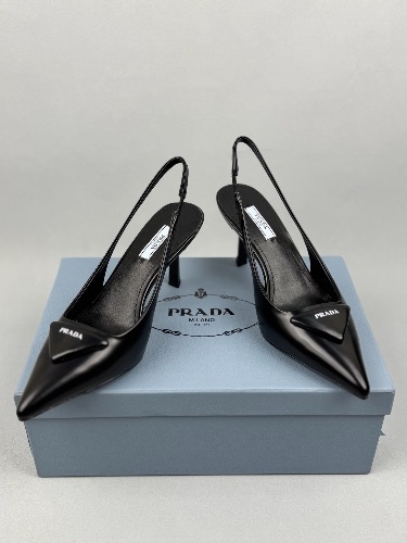 Prada brushed leather slingback pumps — 4