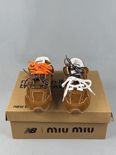Miu Miu x New Balance 530 SL sneakers in a brown cinnamon colorway — 3