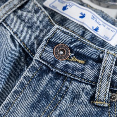 Off-White Diagonal Cotton Slim Fit Jeans — 11