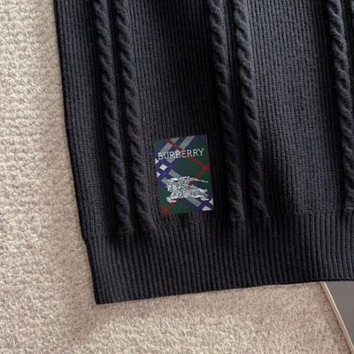 Burberry long-sleeved cable-knit polo sweater — 6