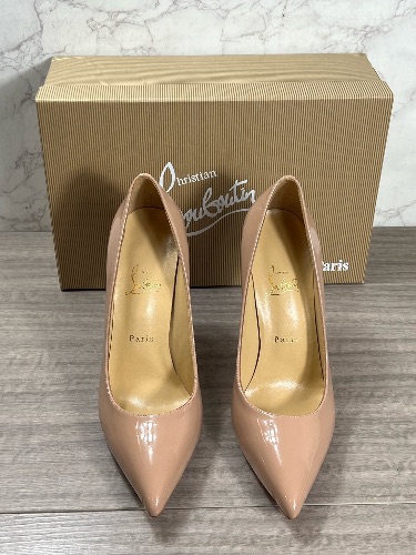 Christian Louboutin nude patent leather Kate 100 mm stiletto pumps — 3