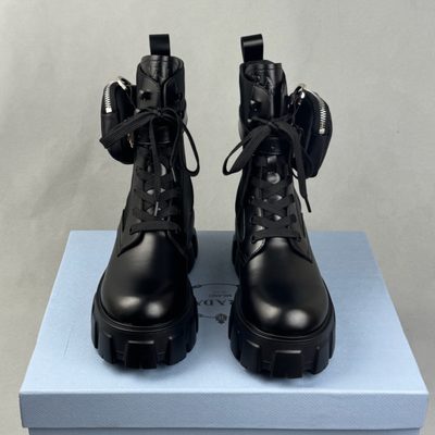 Prada Monolith Leather and Re-Nylon combat boots — 3