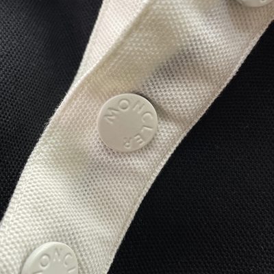 Moncler black and white cotton piquet polo shirt — 7
