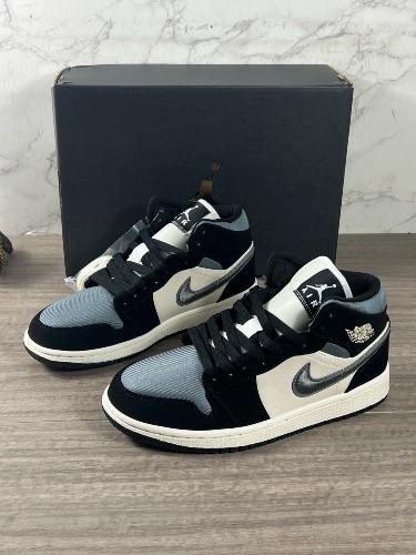 Nike Air Jordan 1 Mid Satin Smoke Grey sneakers — 4