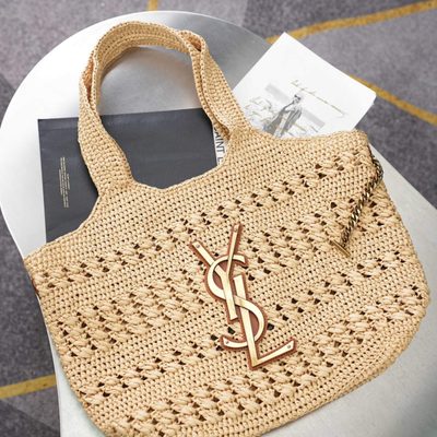 Saint Laurent Icare Medium in Raffia — 5