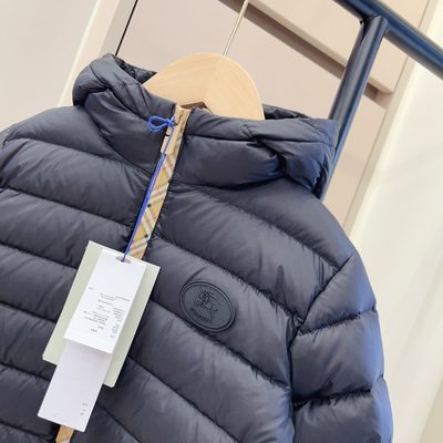 Burberry Kids Checker-tape Nylon Hooded Puffer Jacket — 3