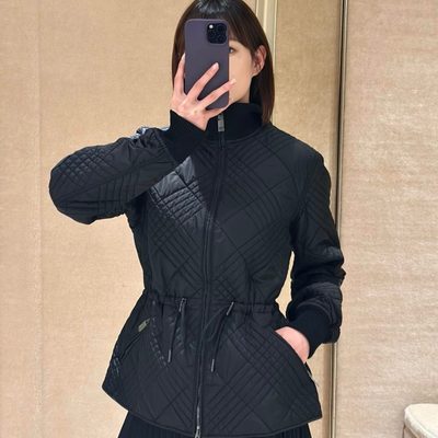 Burberry Micro Check-Stitch Nylon Wakerley Jacket — 8
