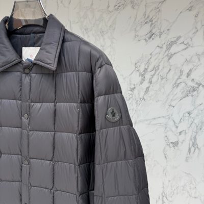 Moncler Castellana Down Quilted Press-Stud Shirt Jacket — 6