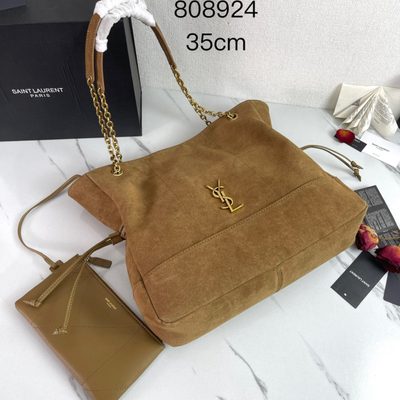 Saint Laurent Jamie Shopping quilted suede tote bag — 4