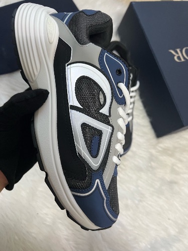 Dior B30 sneakers in anthracite gray and blue — 3